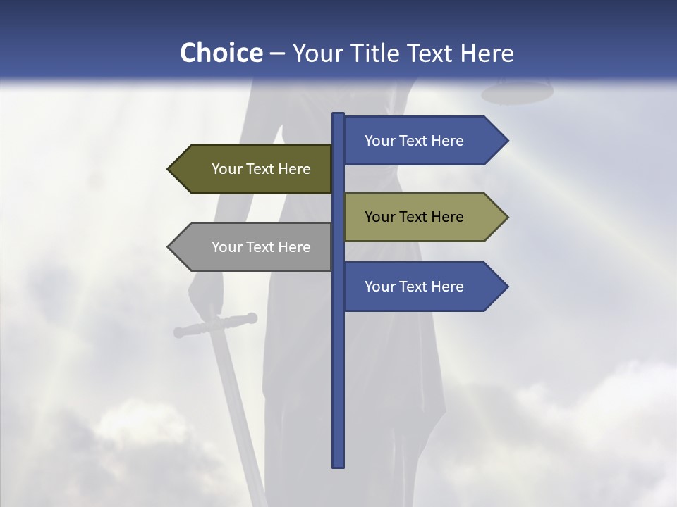 Statue Lady Sky PowerPoint Template