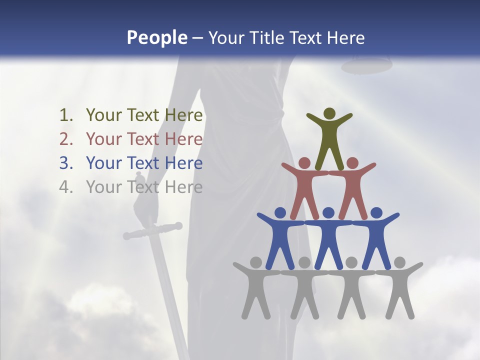 Statue Lady Sky PowerPoint Template