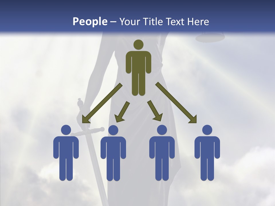 Statue Lady Sky PowerPoint Template