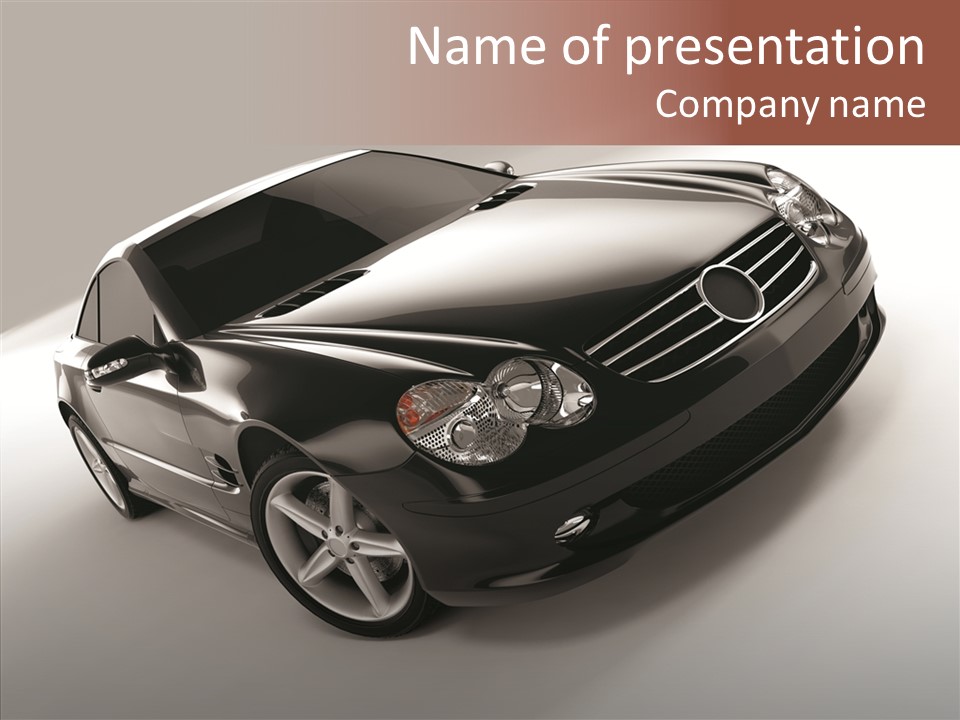 Motor Silver Mercedes PowerPoint Template