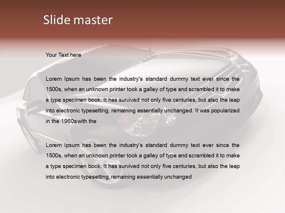 Motor Silver Mercedes PowerPoint Template