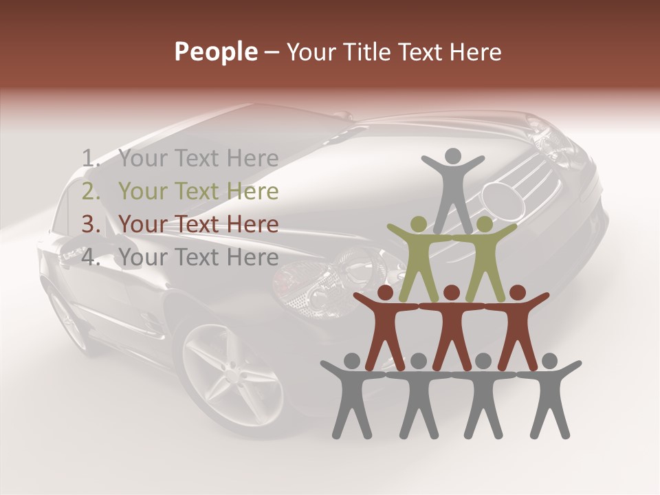 Motor Silver Mercedes PowerPoint Template