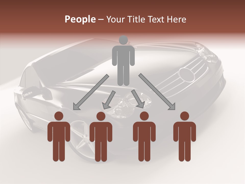 Motor Silver Mercedes PowerPoint Template