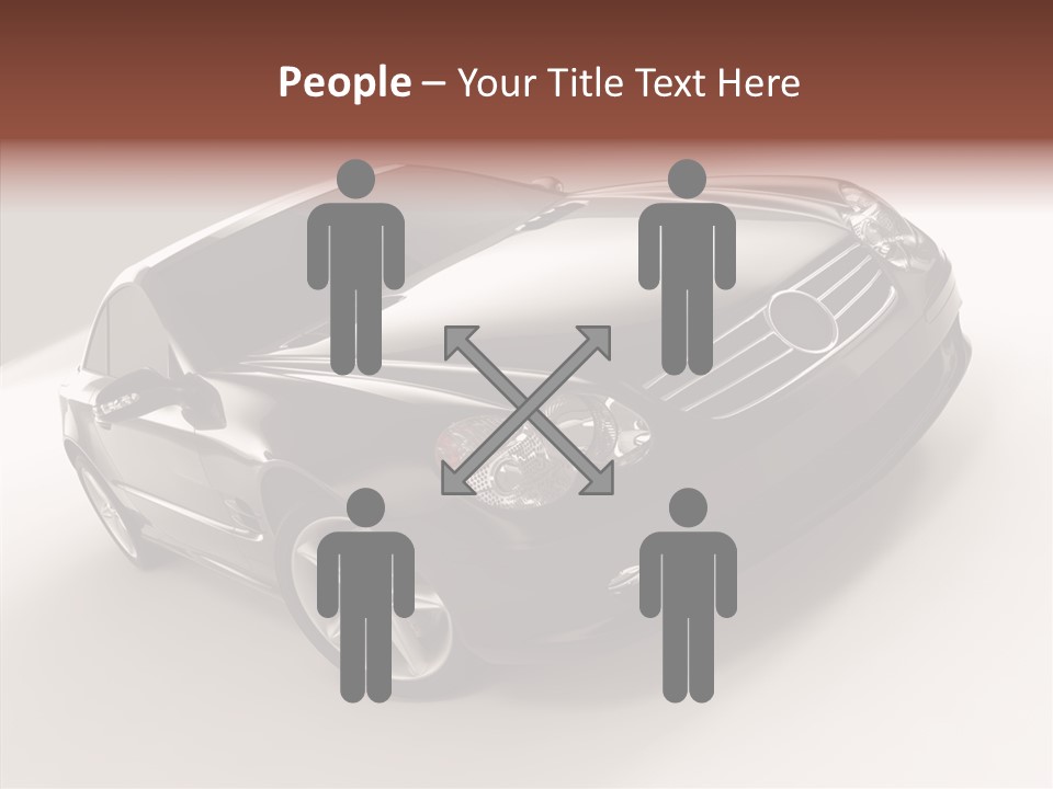 Motor Silver Mercedes PowerPoint Template