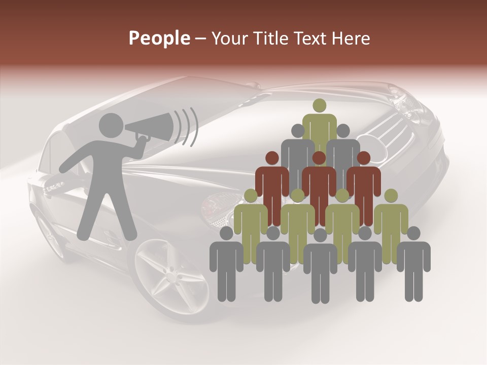 Motor Silver Mercedes PowerPoint Template