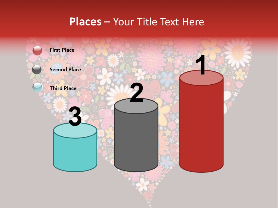 Cheerful Flower Black PowerPoint Template