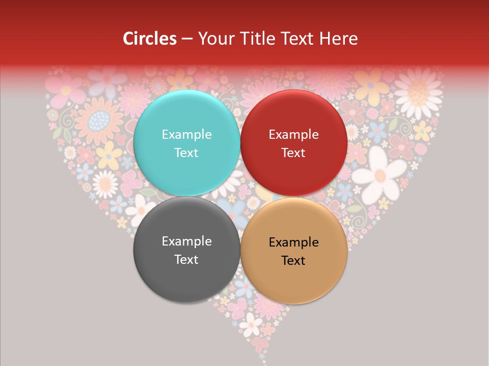 Cheerful Flower Black PowerPoint Template