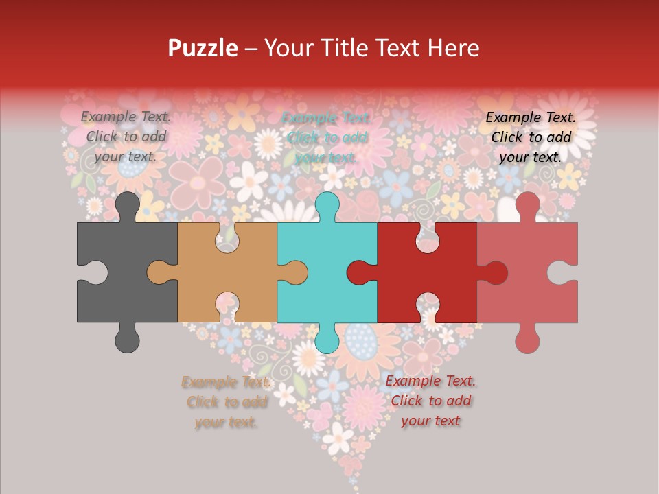 Cheerful Flower Black PowerPoint Template