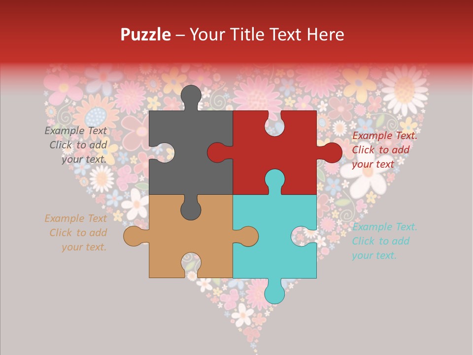 Cheerful Flower Black PowerPoint Template