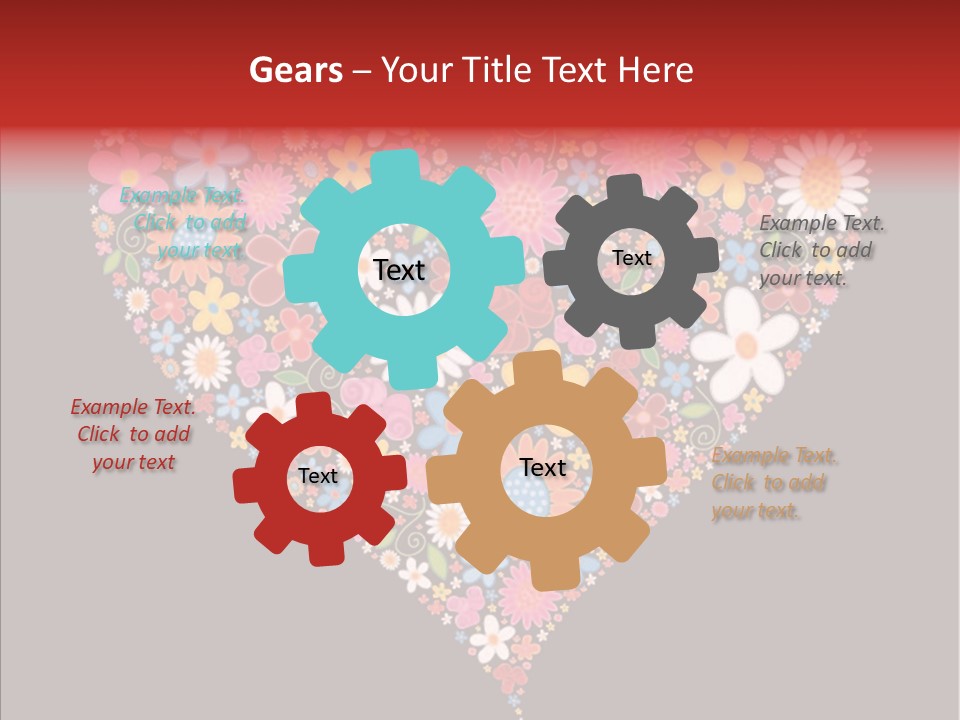 Cheerful Flower Black PowerPoint Template