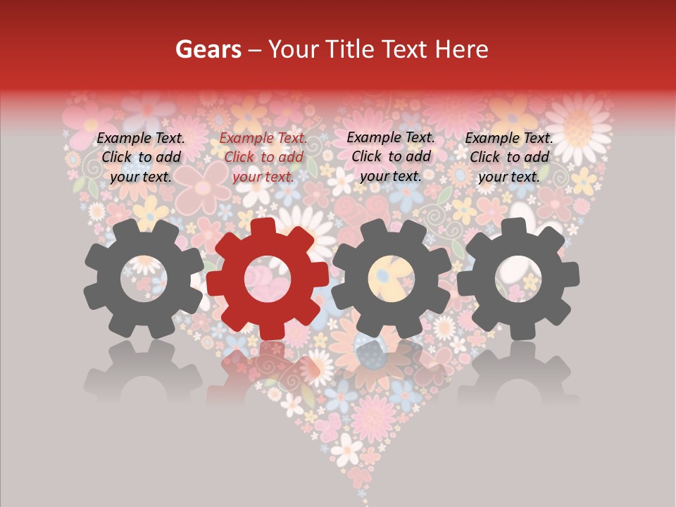 Cheerful Flower Black PowerPoint Template