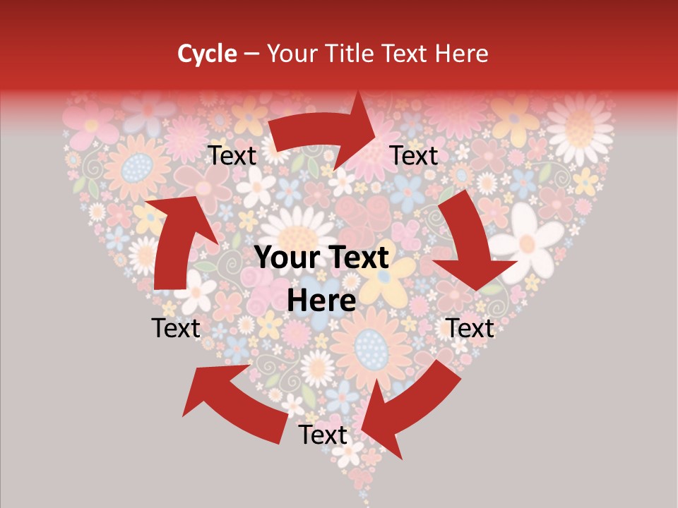 Cheerful Flower Black PowerPoint Template