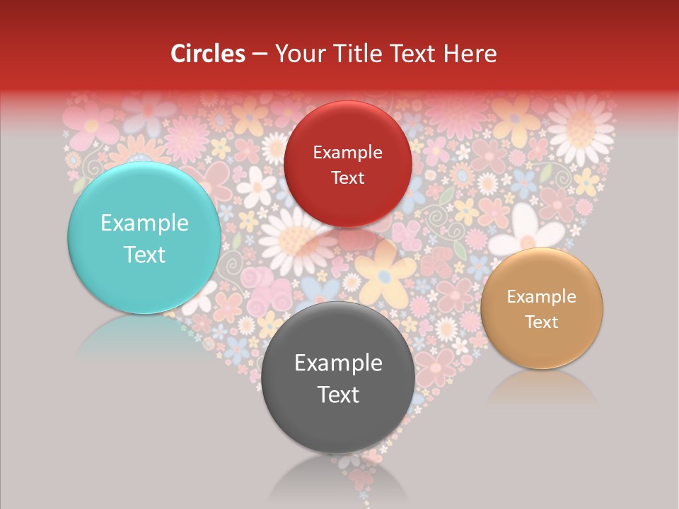 Cheerful Flower Black PowerPoint Template