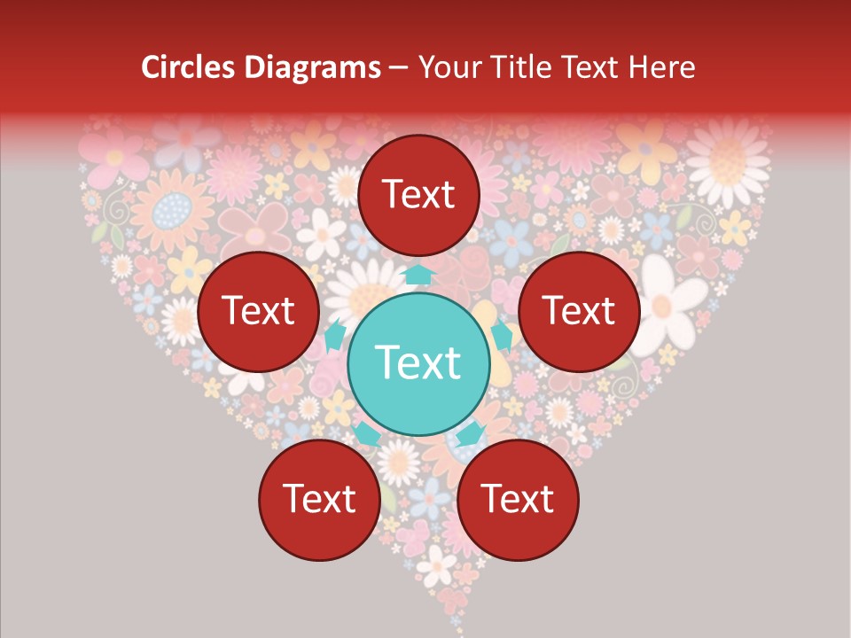 Cheerful Flower Black PowerPoint Template