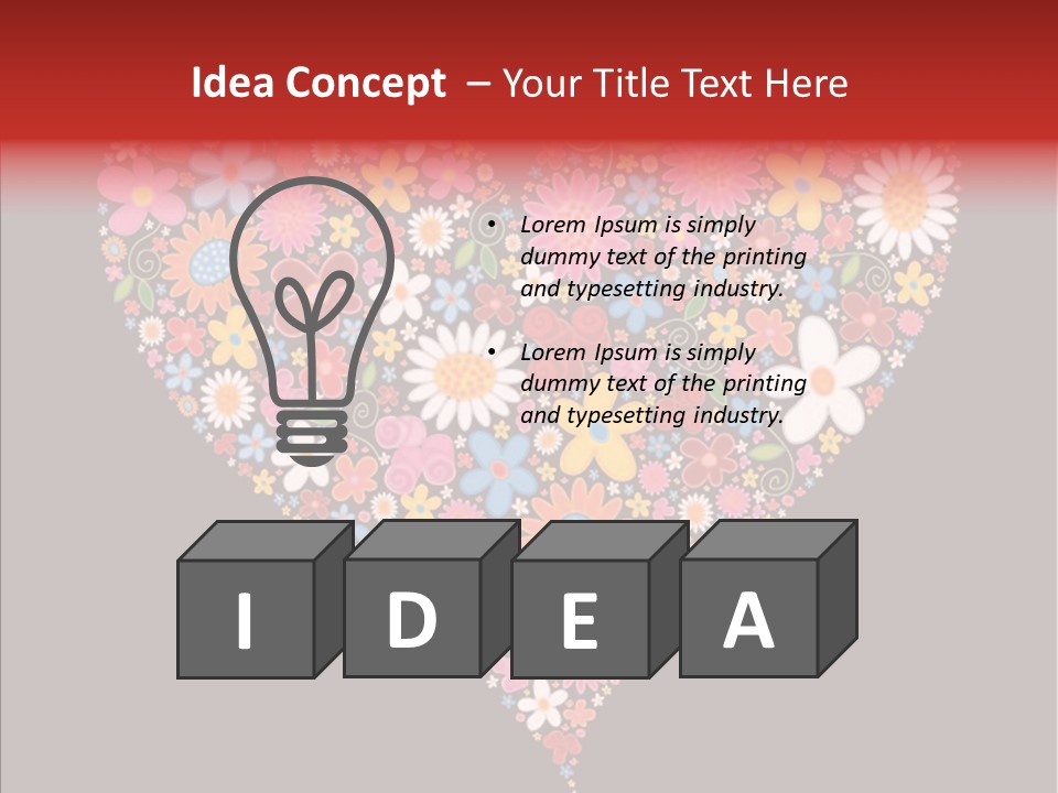 Cheerful Flower Black PowerPoint Template