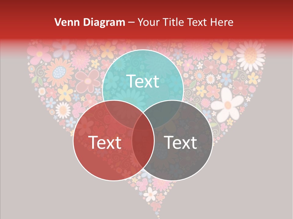 Cheerful Flower Black PowerPoint Template