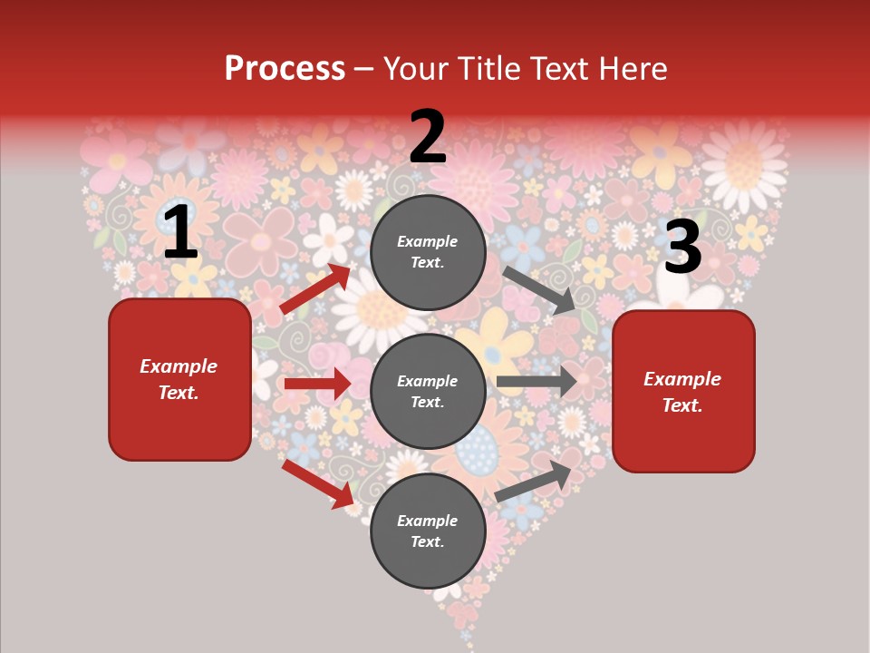 Cheerful Flower Black PowerPoint Template