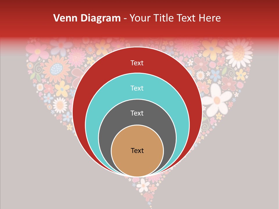 Cheerful Flower Black PowerPoint Template