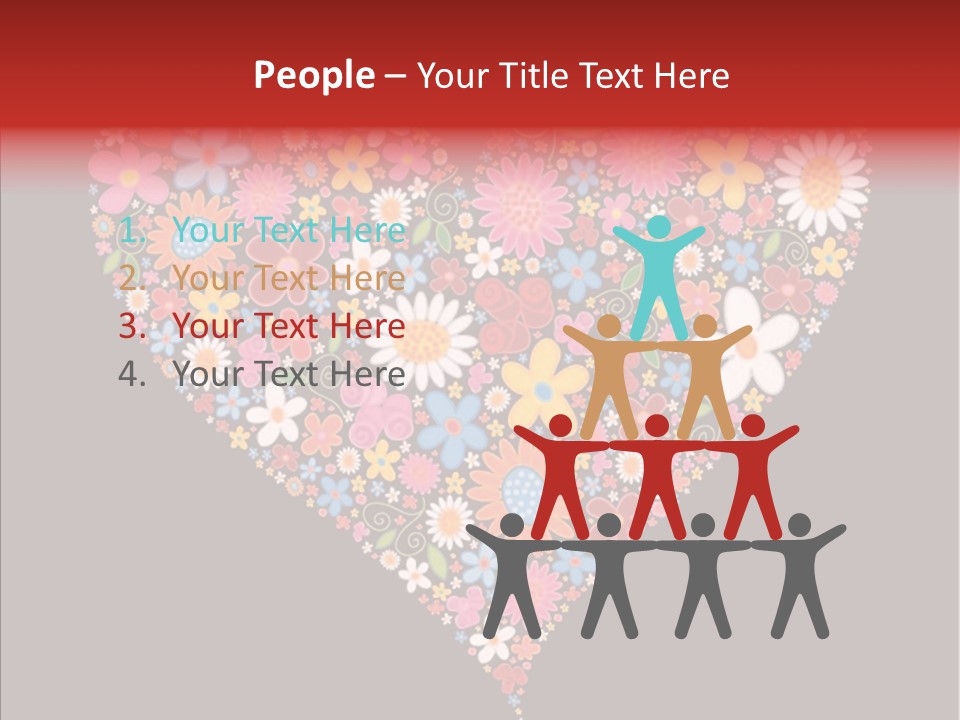 Cheerful Flower Black PowerPoint Template