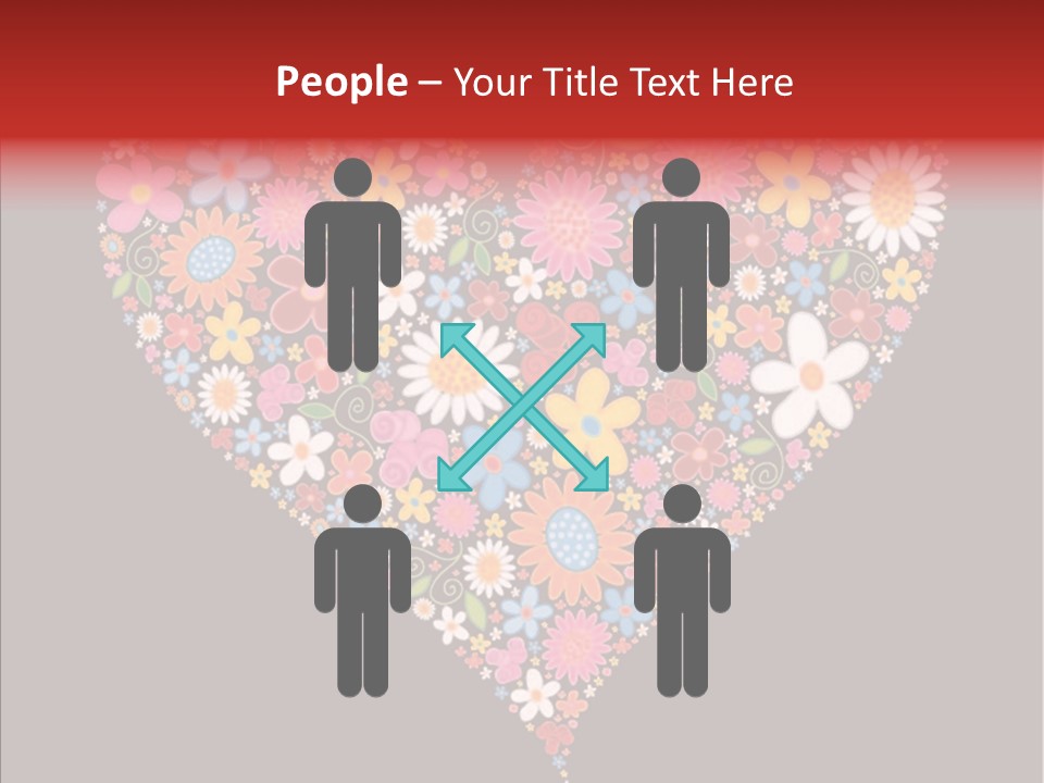 Cheerful Flower Black PowerPoint Template
