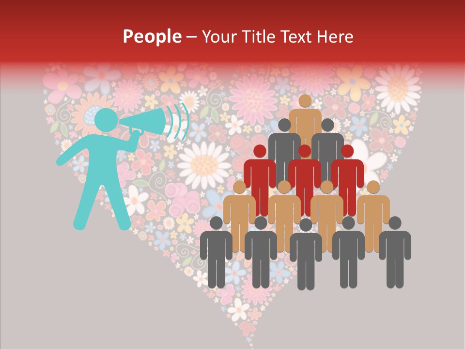 Cheerful Flower Black PowerPoint Template