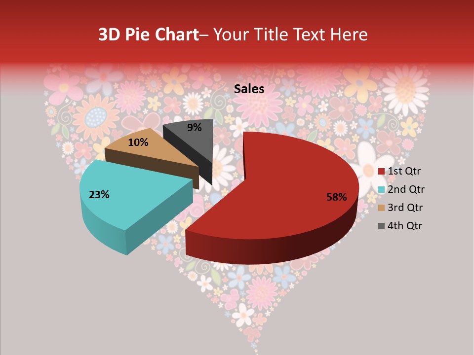 Cheerful Flower Black PowerPoint Template