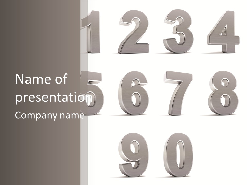 Stylish Numbers Clip PowerPoint Template