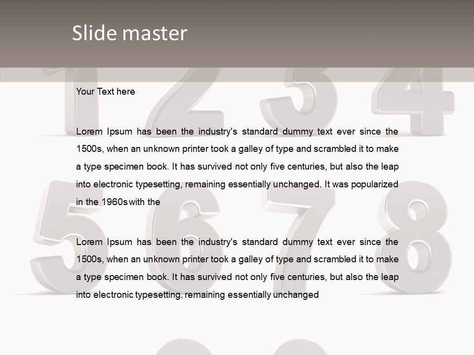 Stylish Numbers Clip PowerPoint Template