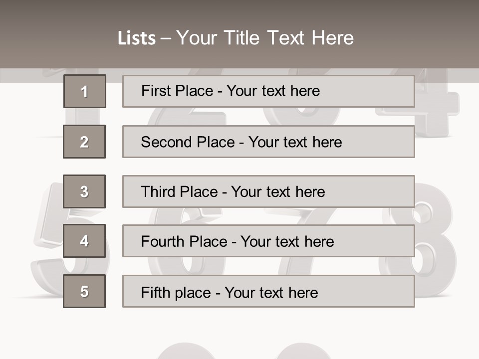 Stylish Numbers Clip PowerPoint Template