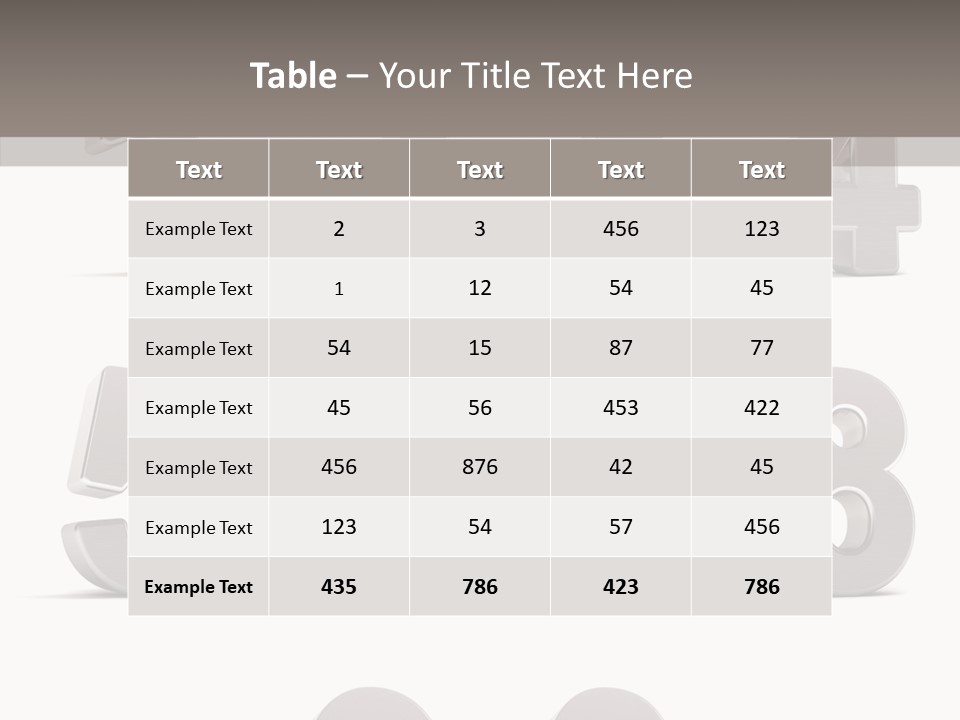 Stylish Numbers Clip PowerPoint Template