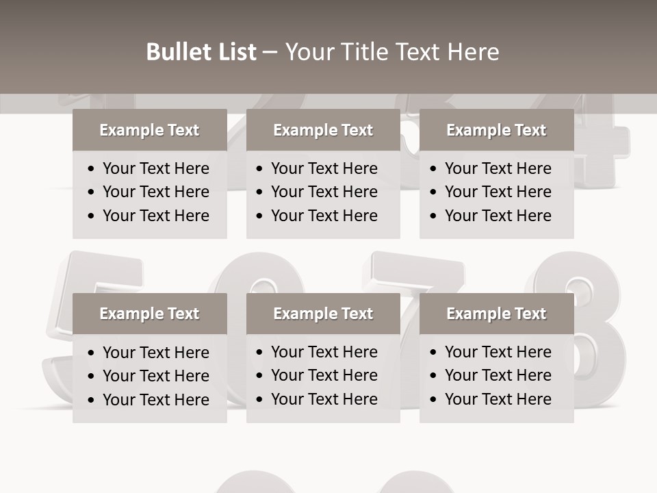 Stylish Numbers Clip PowerPoint Template