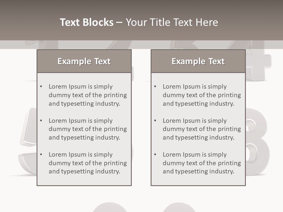 Stylish Numbers Clip PowerPoint Template