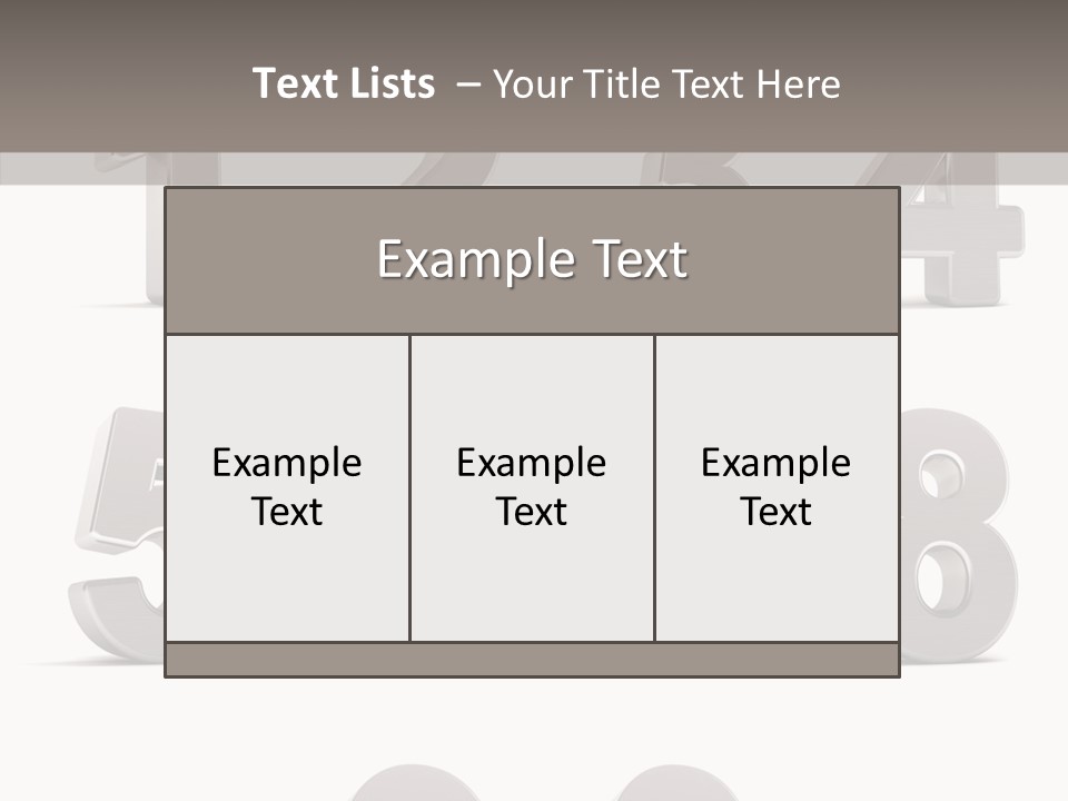 Stylish Numbers Clip PowerPoint Template