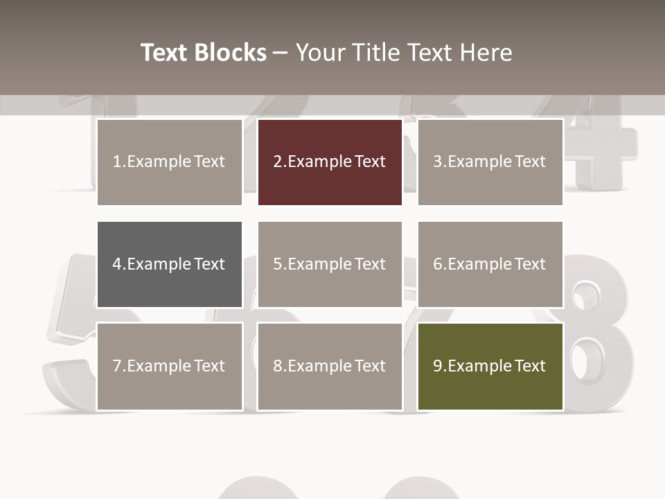 Stylish Numbers Clip PowerPoint Template