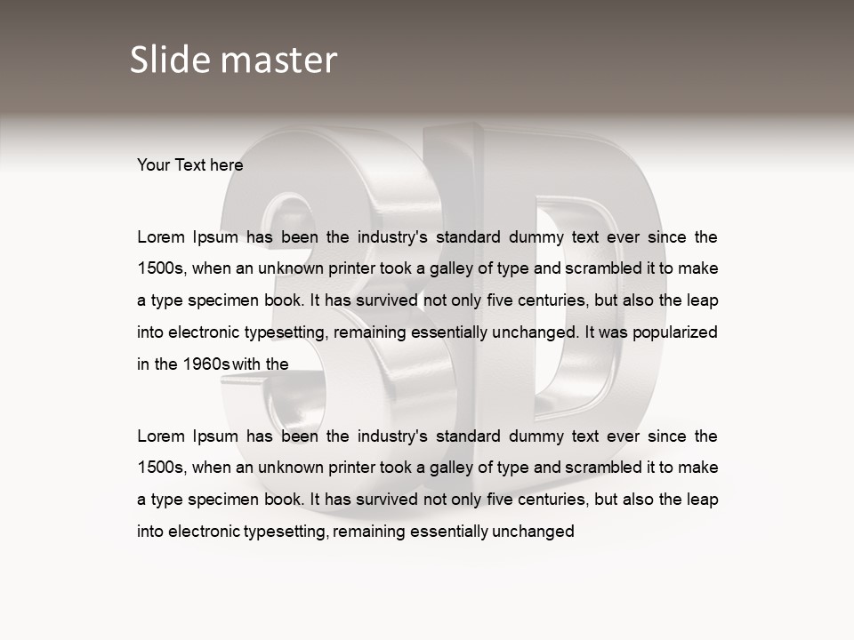 Three-Dimensional Text Solid PowerPoint Template