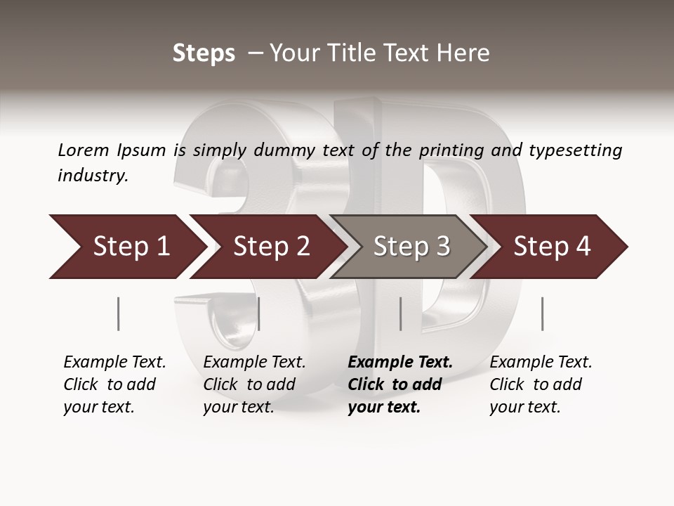 Three-Dimensional Text Solid PowerPoint Template