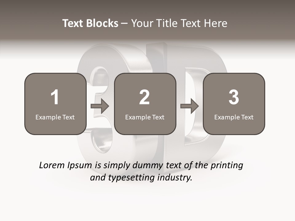 Three-Dimensional Text Solid PowerPoint Template