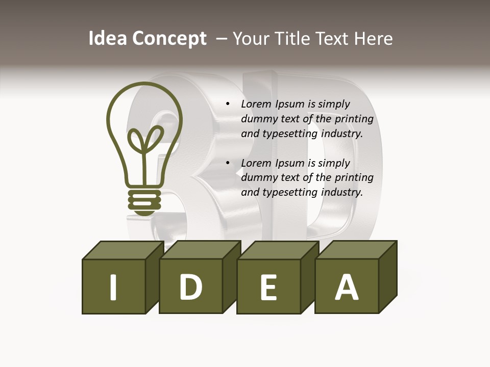 Three-Dimensional Text Solid PowerPoint Template