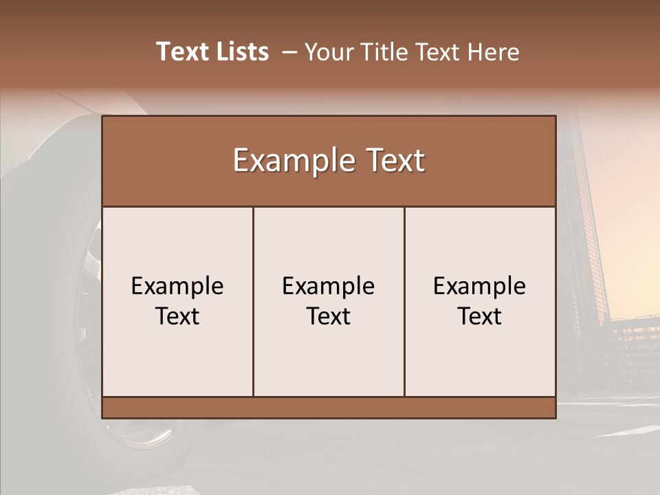 Urban Engine Vehicle PowerPoint Template