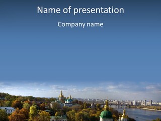 Ukraine Colors Highrises PowerPoint Template