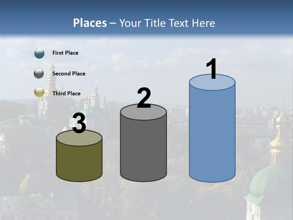 Ukraine Colors Highrises PowerPoint Template