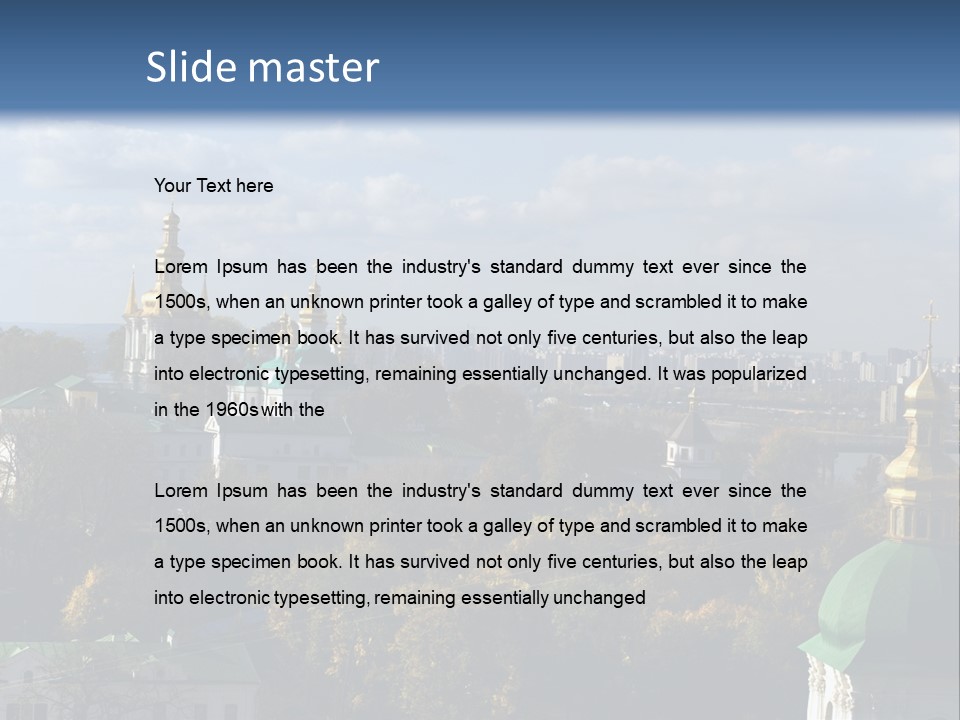 Ukraine Colors Highrises PowerPoint Template