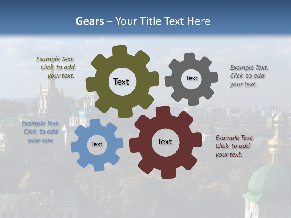 Ukraine Colors Highrises PowerPoint Template