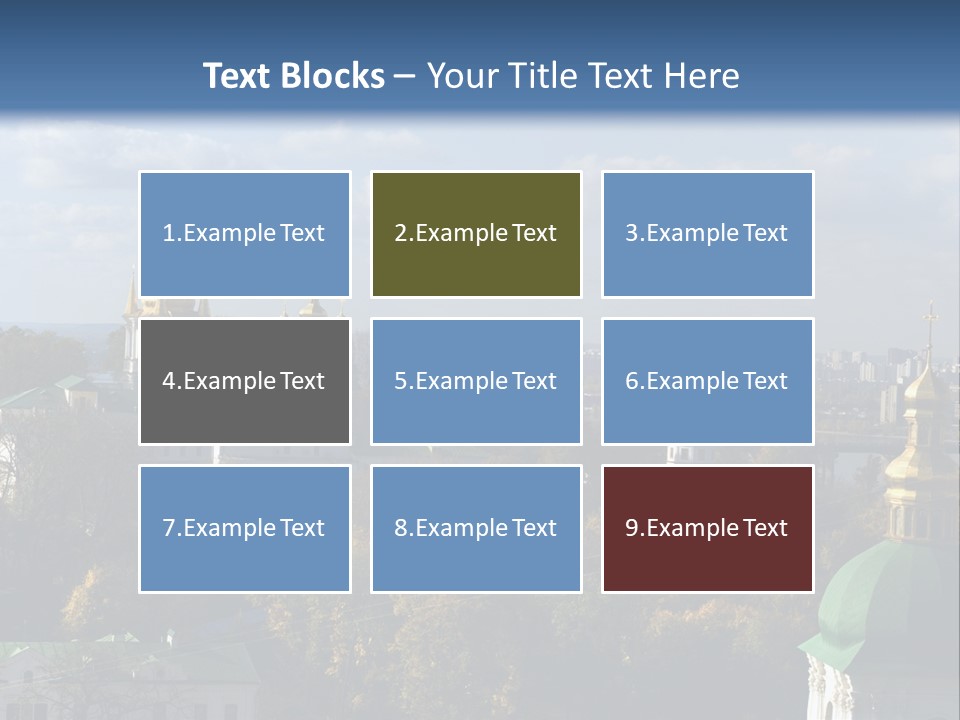 Ukraine Colors Highrises PowerPoint Template