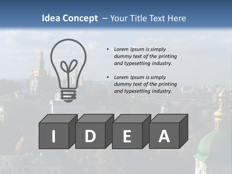 Ukraine Colors Highrises PowerPoint Template