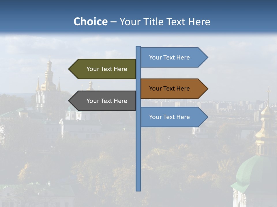Ukraine Colors Highrises PowerPoint Template
