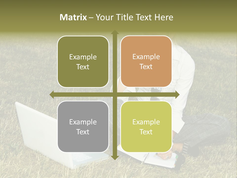 Laptop Businesswoman Success PowerPoint Template