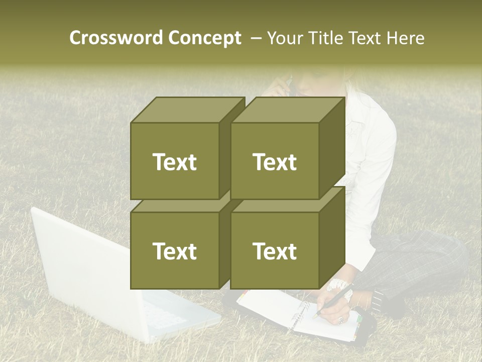 Laptop Businesswoman Success PowerPoint Template