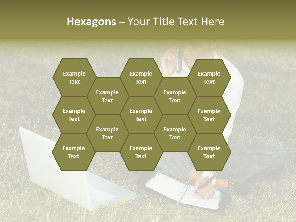 Laptop Businesswoman Success PowerPoint Template