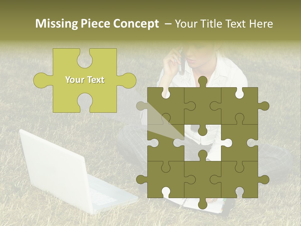 Laptop Businesswoman Success PowerPoint Template